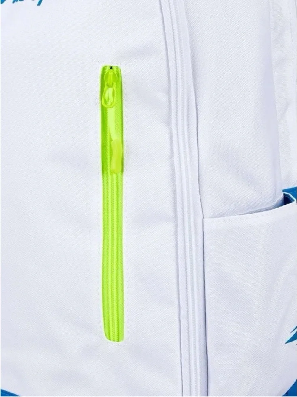 White & Blue Women's Backpack with Lime Accent